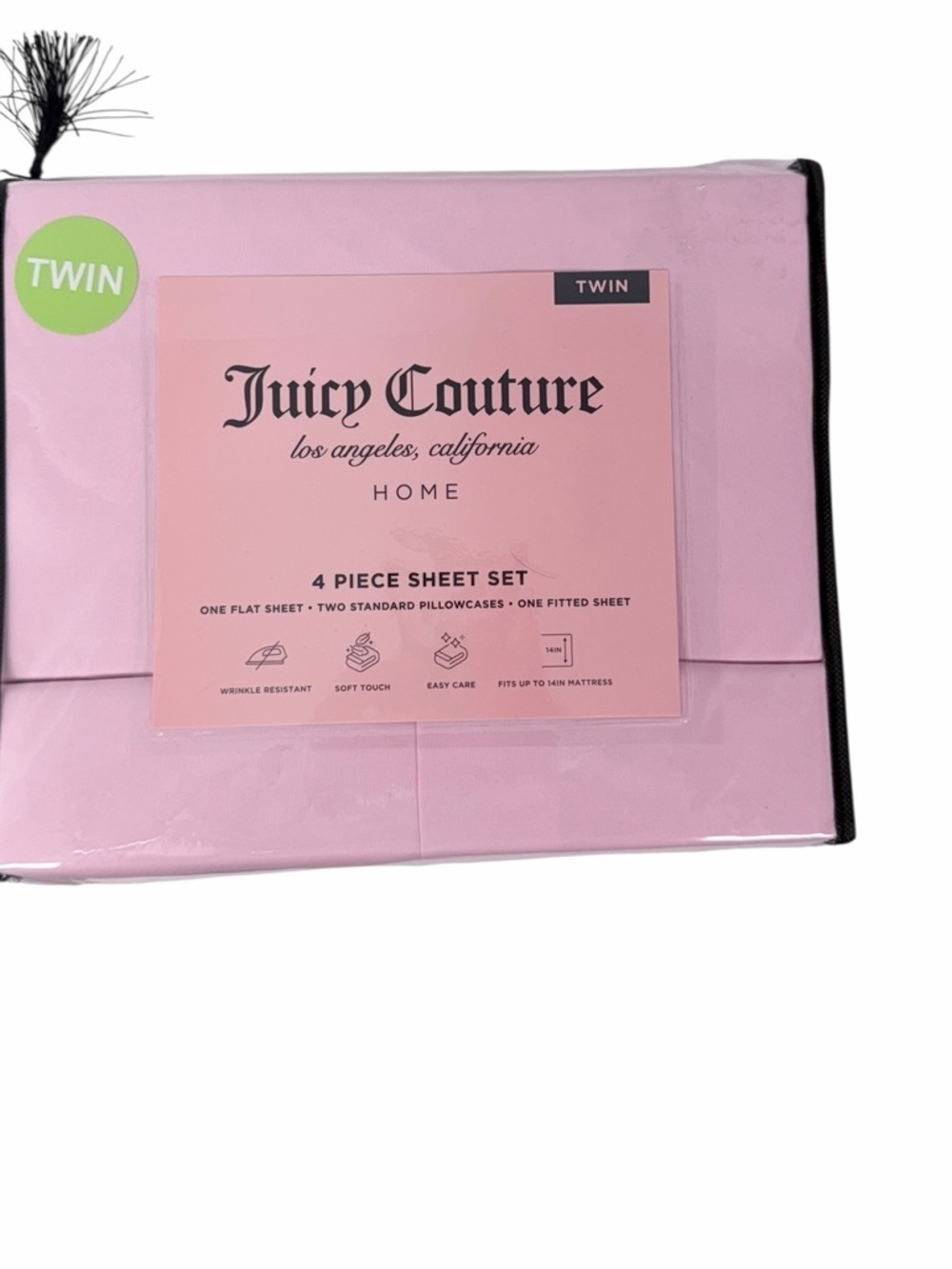 Juicy Couture Twin Pink Sheet Set 4 Piece Bedding Set Soft Dorm Bedding - Picture 2 of 7